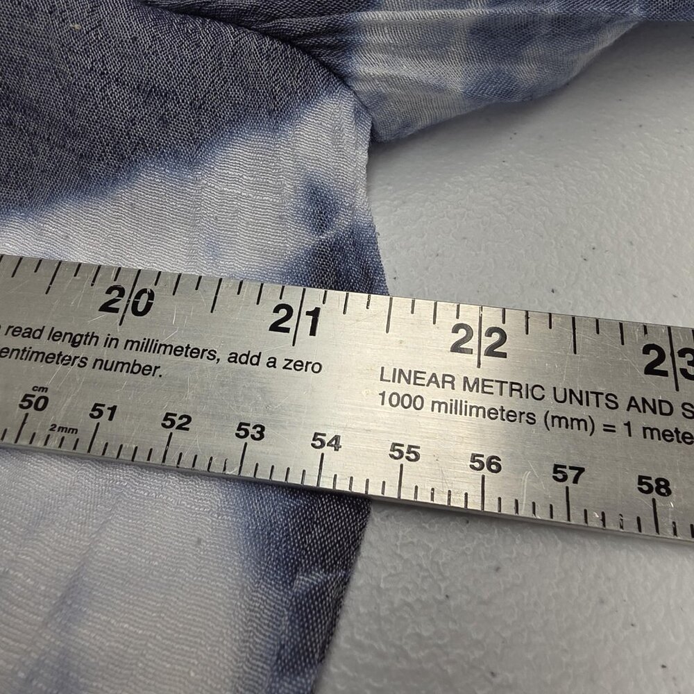 A. Byer Shirt Womens XL Gray Blue Tie Dye Peasant Boho Bell Sleeve Crochet Lined - Picture 12 of 13
